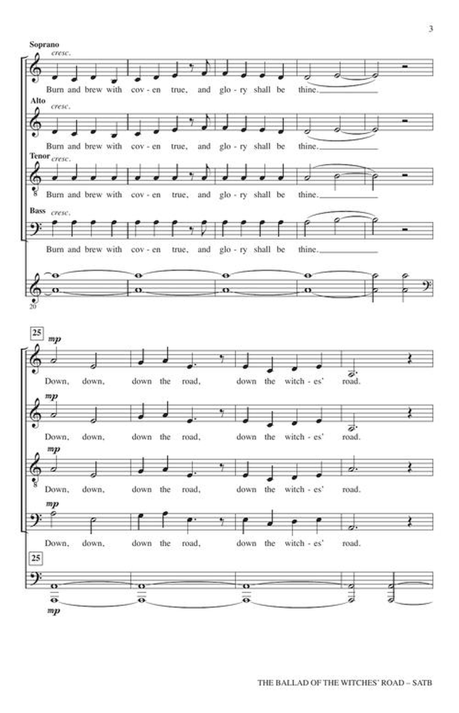 The Ballad Of The Witches' Road (sacred Chant Version) 4-Part scores gallery preview page 4