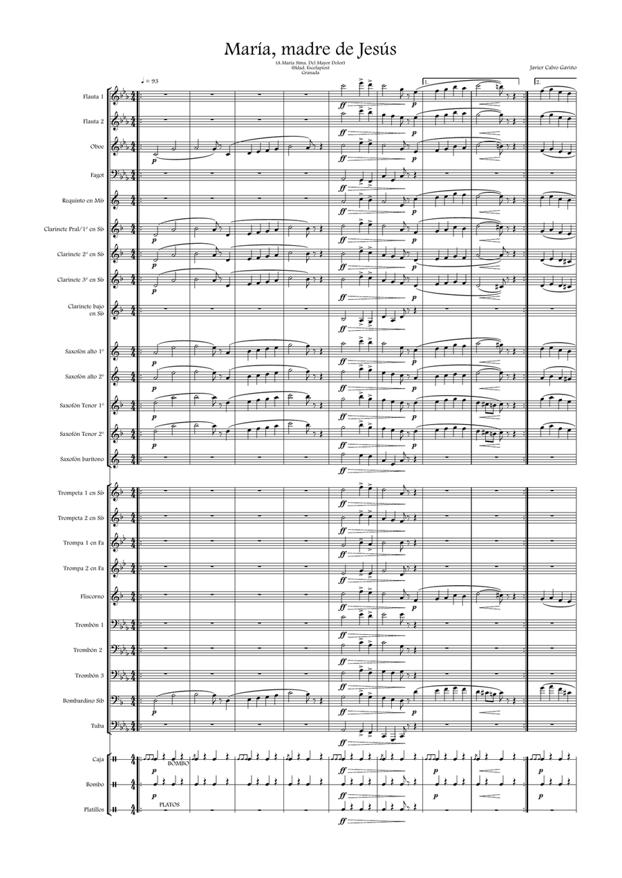 María, madre de Jesús María, madre de Jesús Concert Band scores gallery preview page 2