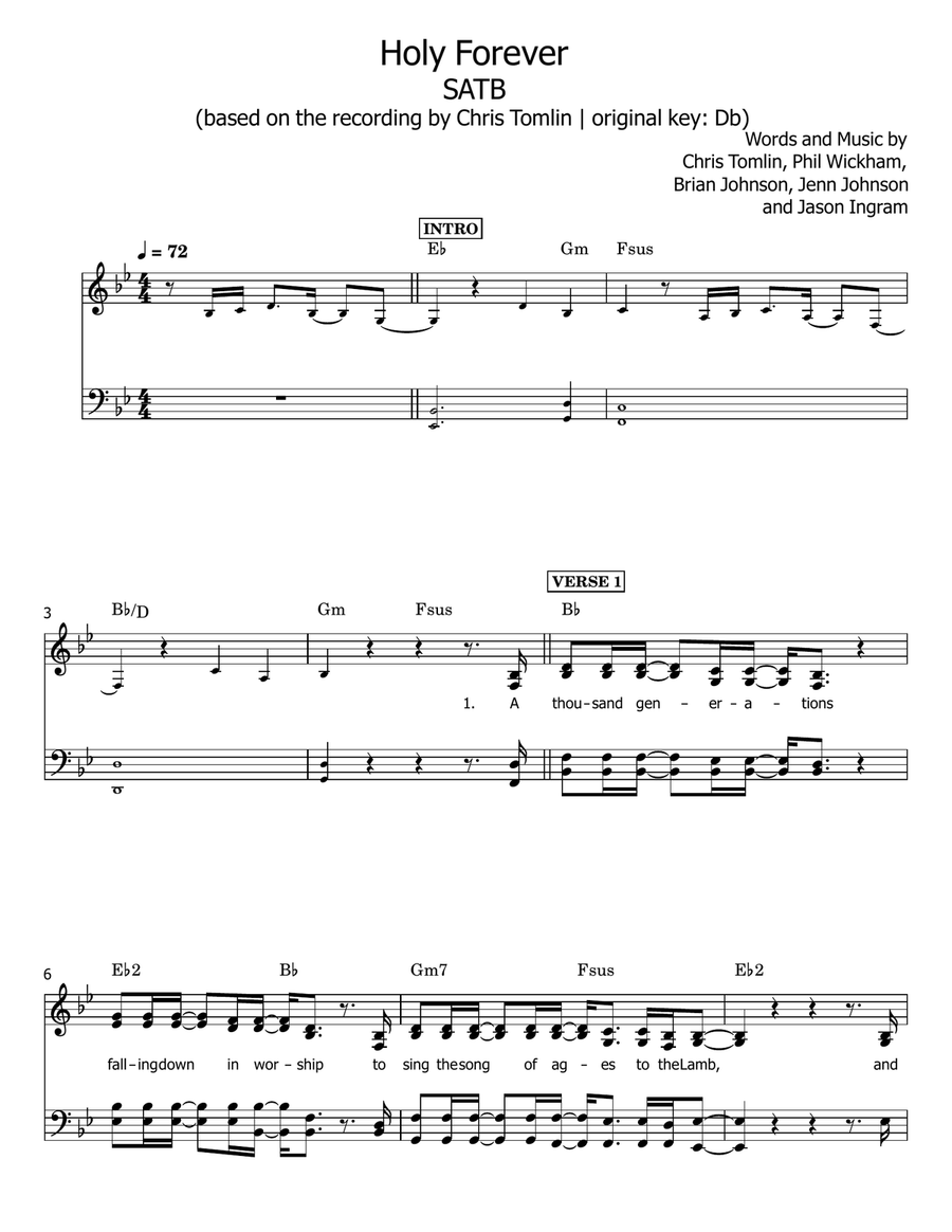 Holy Forever Holy Forever 4-Part scores gallery preview page 1