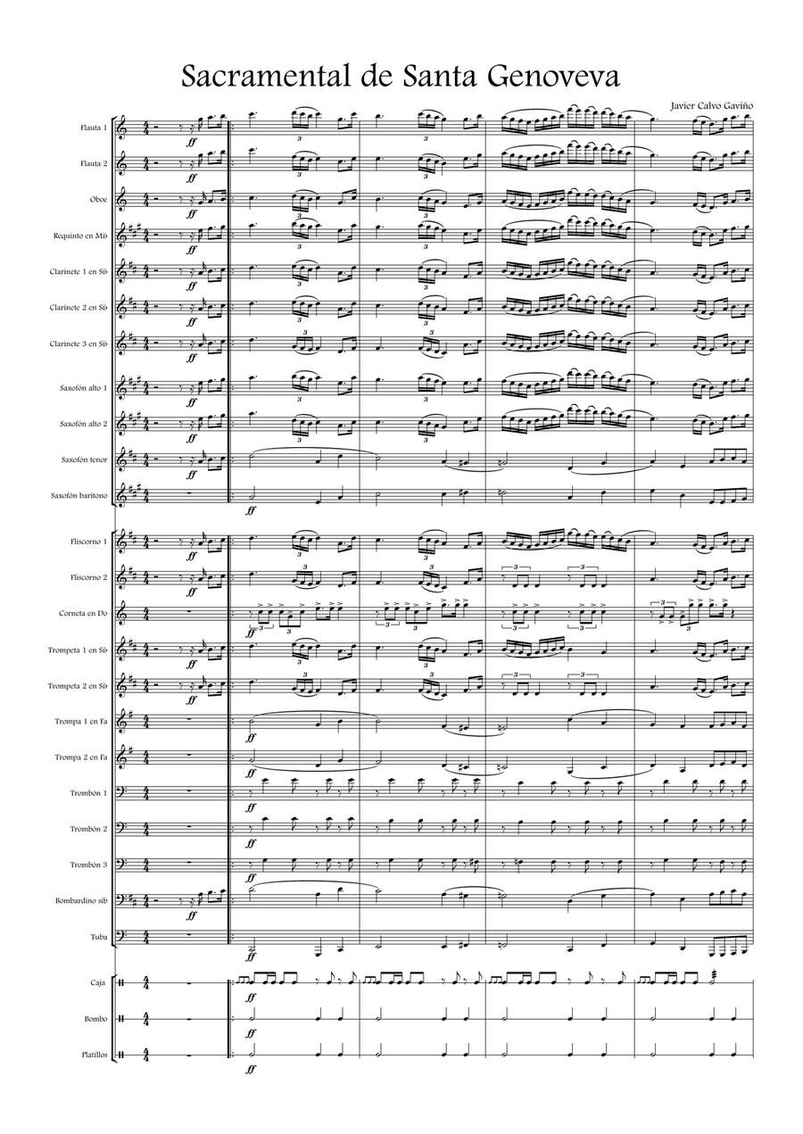 Sacramental de Santa Genoveva Concert Band scores gallery preview page 2