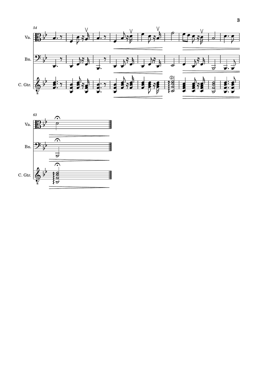 Bridal Chorus. R. Wagner - Viola, Bassoon and Guitar. Score and Parts. Small Ensemble scores gallery preview page 3