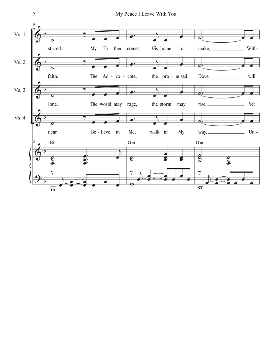 My Peace I Leave With You (Duet for Soprano and Alto solo) Alto Voice scores gallery preview page 2