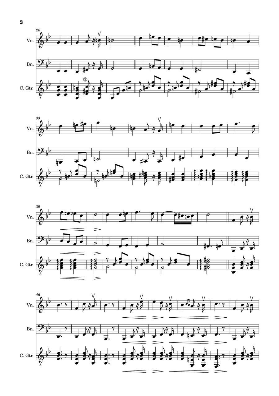 Bridal Chorus. R. Wagner - Violin, Bassoon and Guitar. Score and Parts. Small Ensemble scores gallery preview page 2