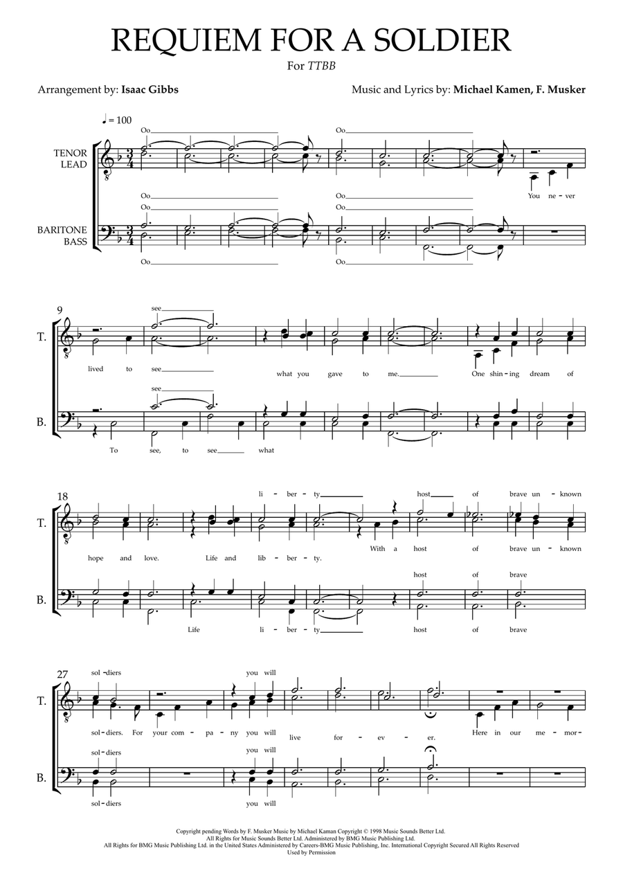 Requiem For A Soldier Requiem For A Soldier TTBB scores gallery preview page 1