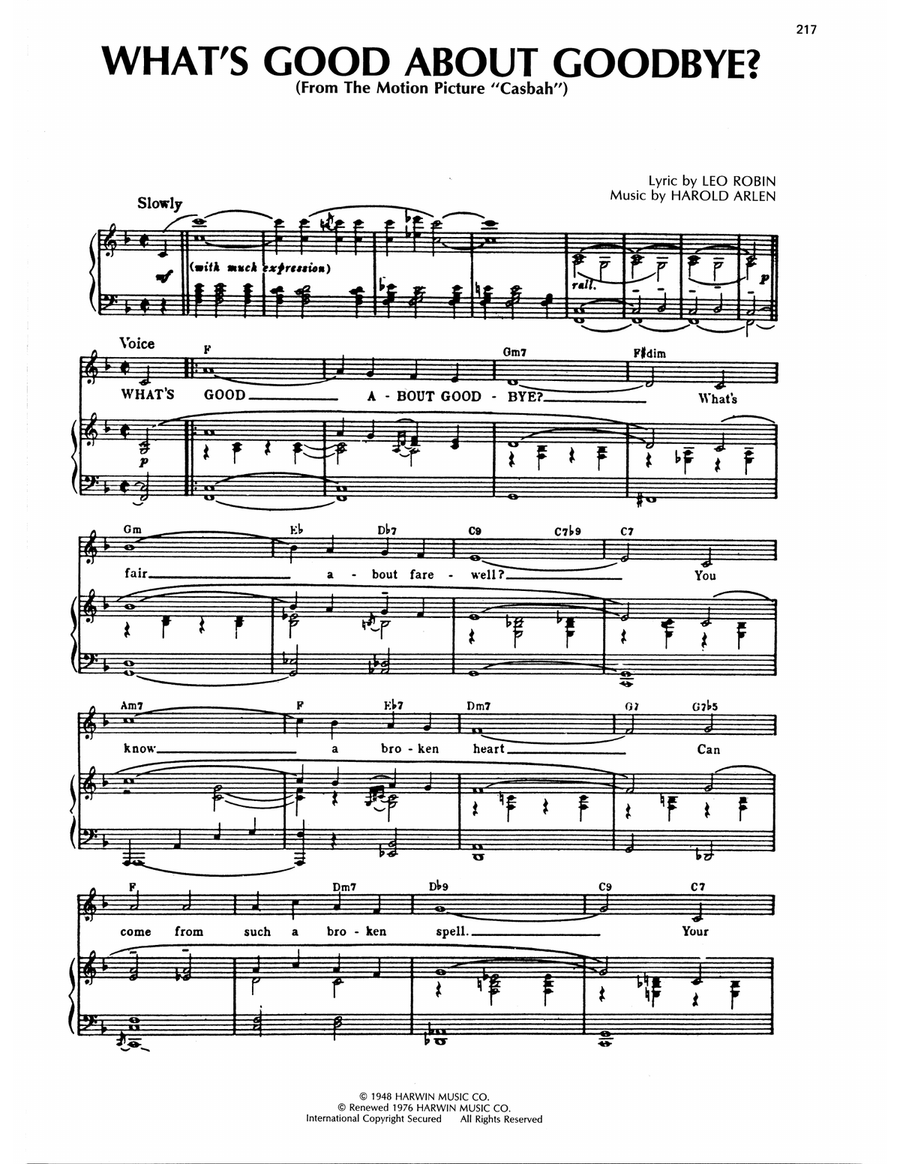 What's Good About Goodbye? Piano, Vocal, Guitar scores gallery preview page 1
