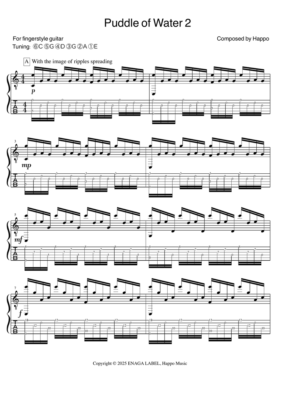 Puddle of Water 2 Puddle of Water 2 Acoustic Guitar scores gallery preview page 1