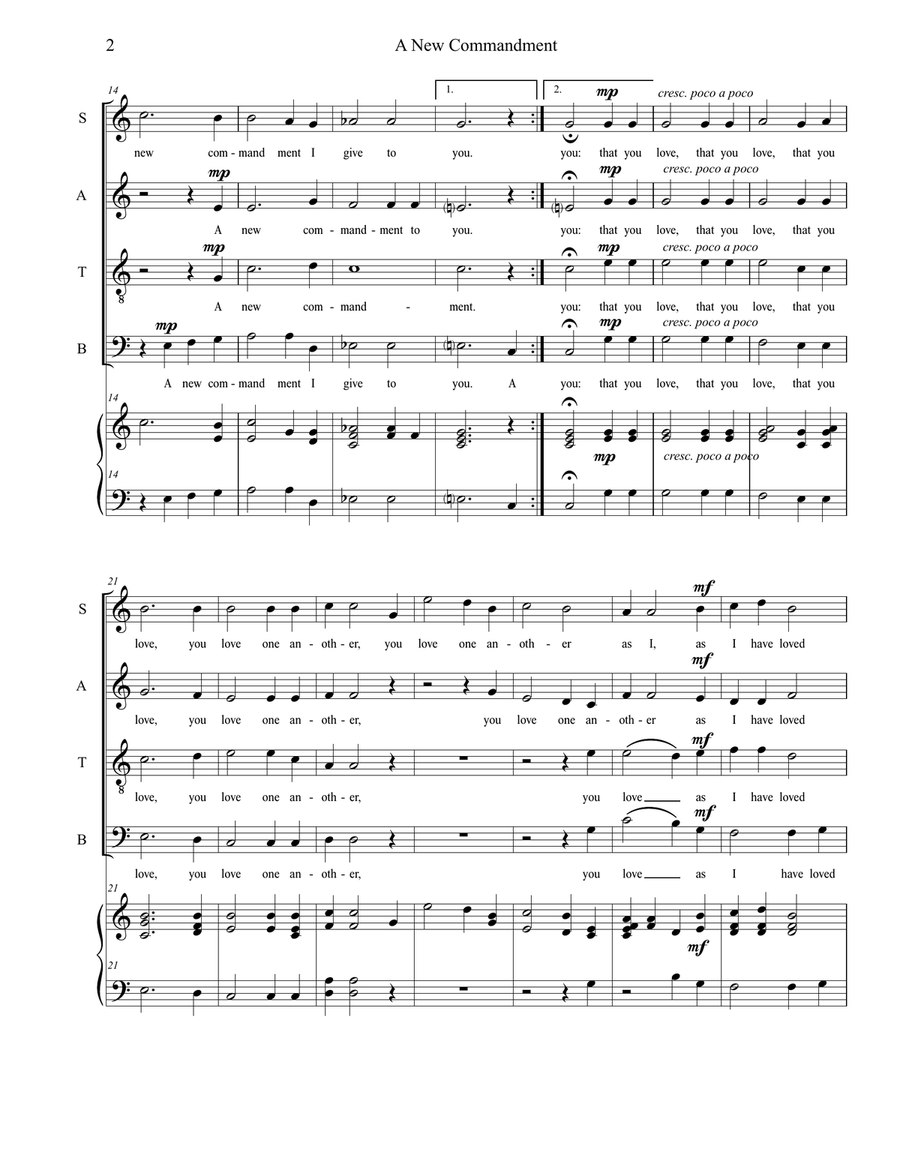 A New Commandment 4-Part scores gallery preview page 2