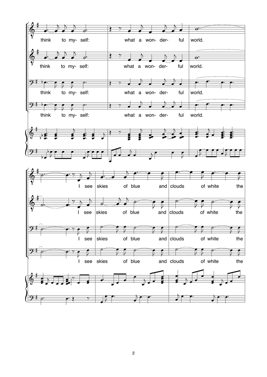 What a wonderful world What a wonderful world TTBB scores gallery preview page 2
