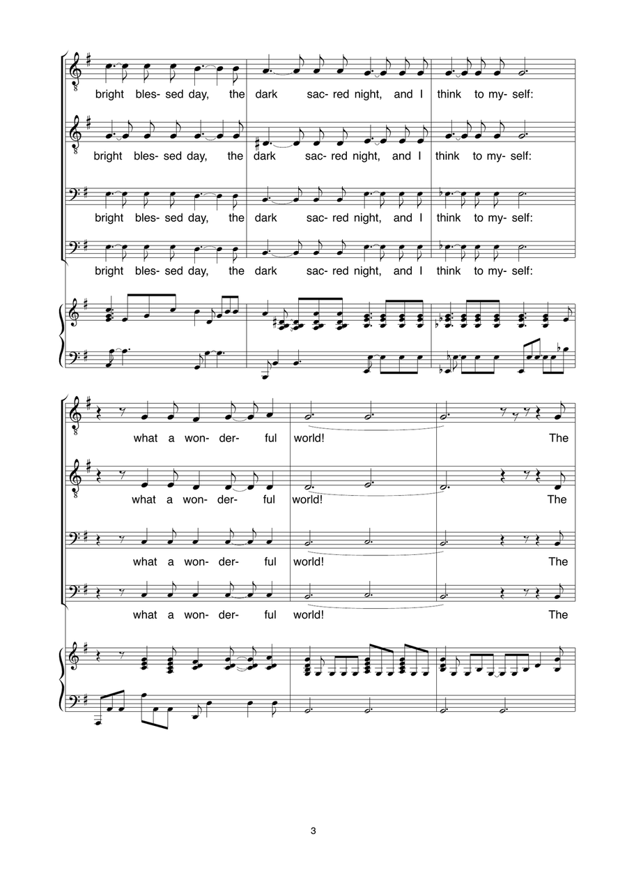 What a wonderful world What a wonderful world TTBB scores gallery preview page 3