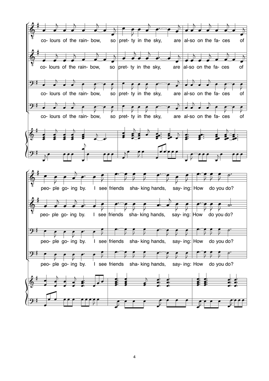 What a wonderful world What a wonderful world TTBB scores gallery preview page 4