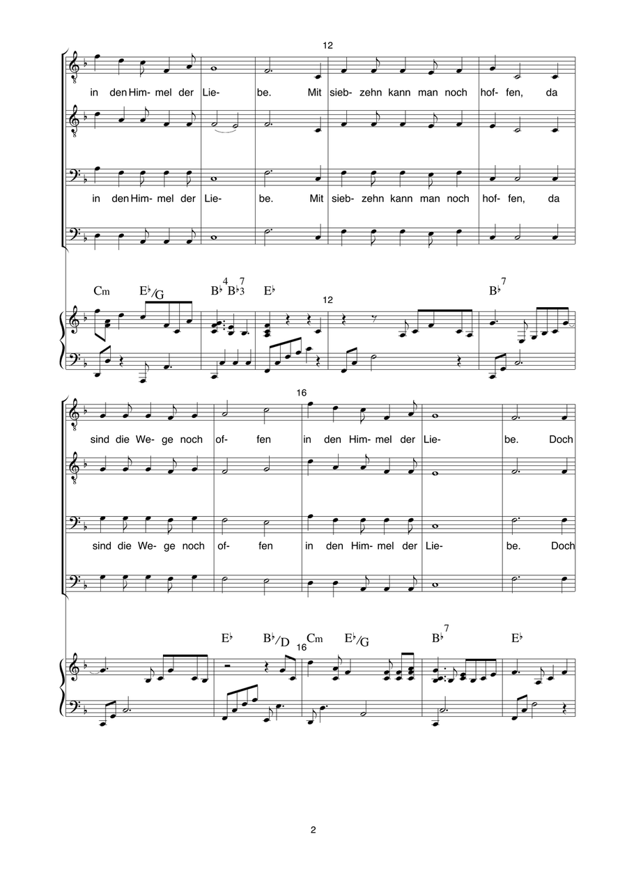 Mit 17 hat man noch Träume TTBB scores gallery preview page 2