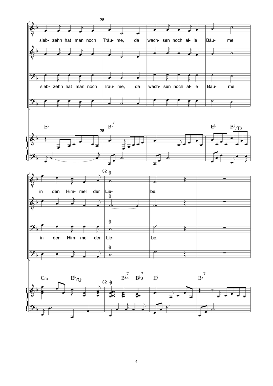 Mit 17 hat man noch Träume TTBB scores gallery preview page 4