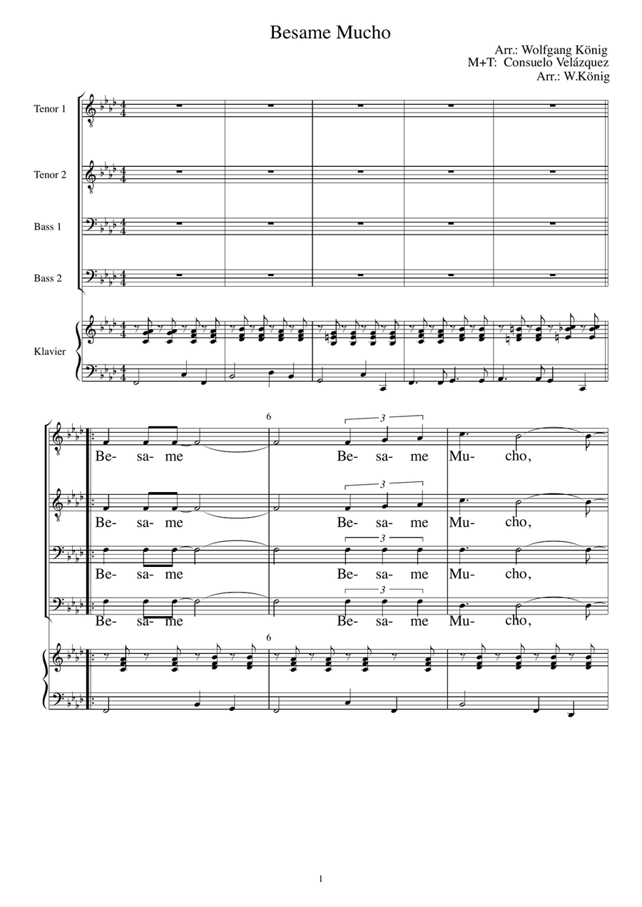 Besame Mucho Besame Mucho TTBB scores gallery preview page 1