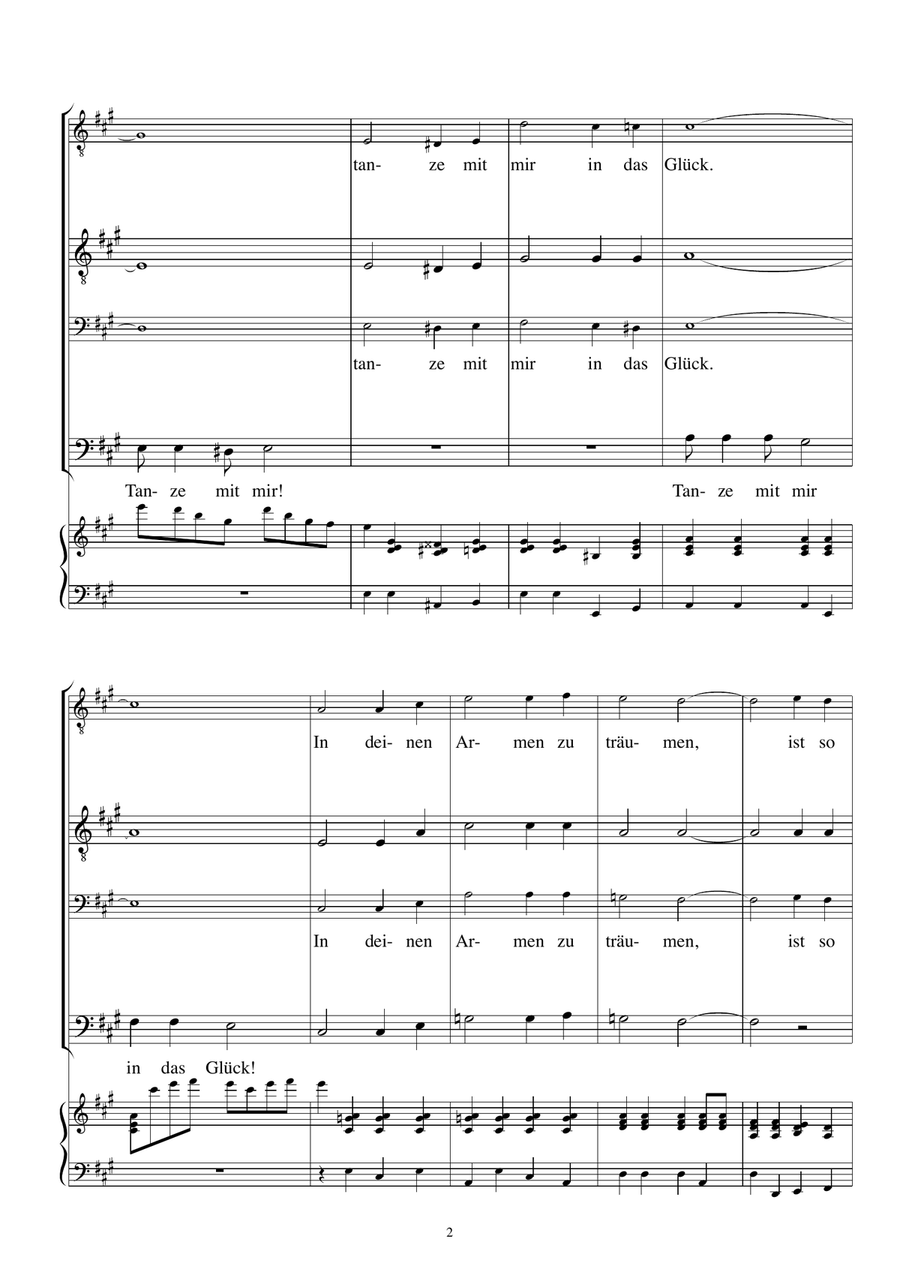 Tanze mit mir in den Morgen TTBB scores gallery preview page 2