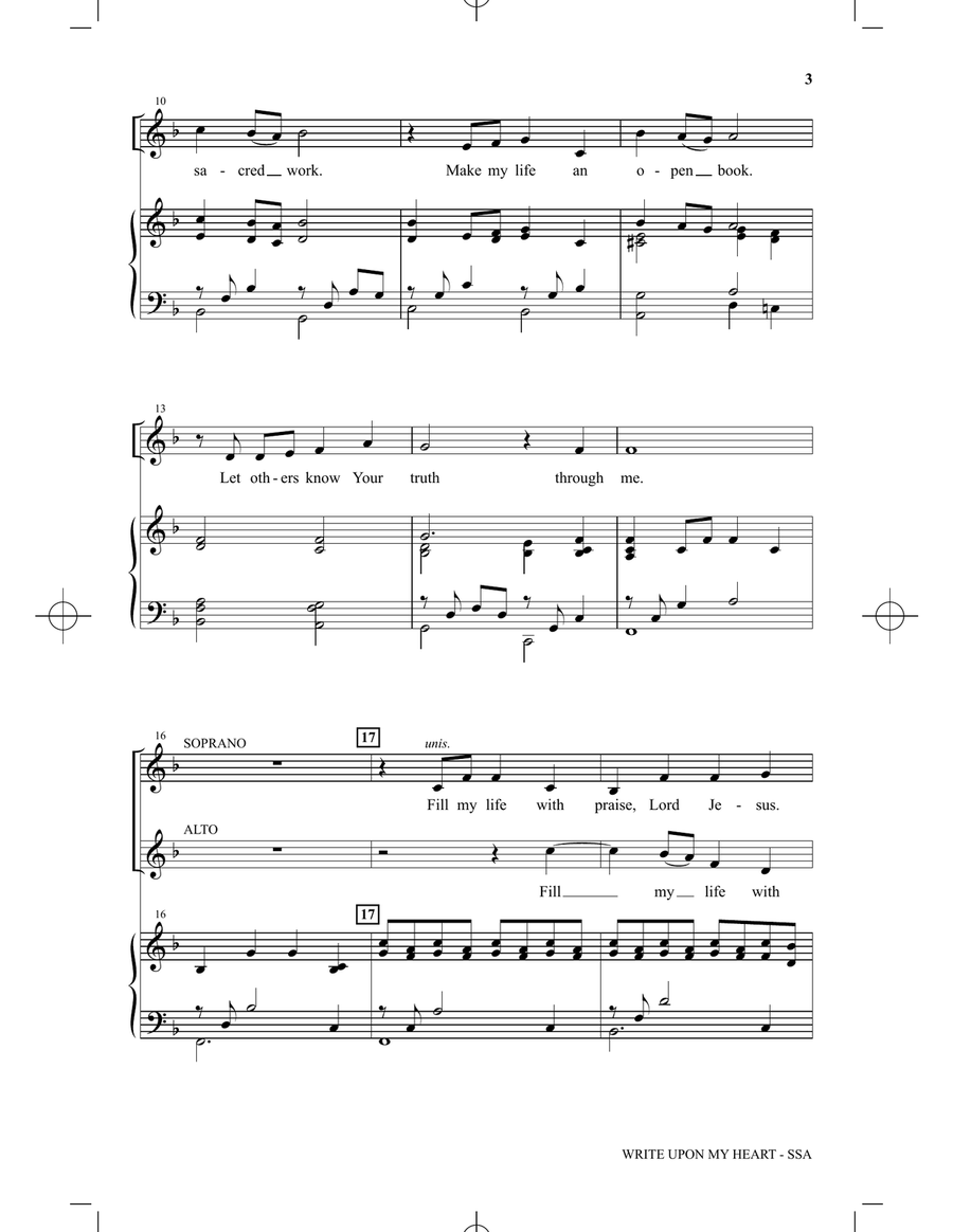 Write Upon My Heart Write Upon My Heart SSA scores gallery preview page 2