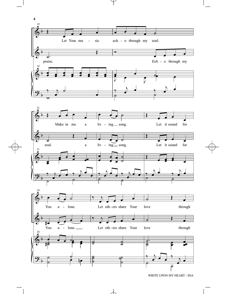 Write Upon My Heart Write Upon My Heart SSA scores gallery preview page 3