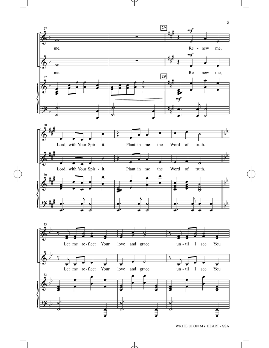 Write Upon My Heart Write Upon My Heart SSA scores gallery preview page 4