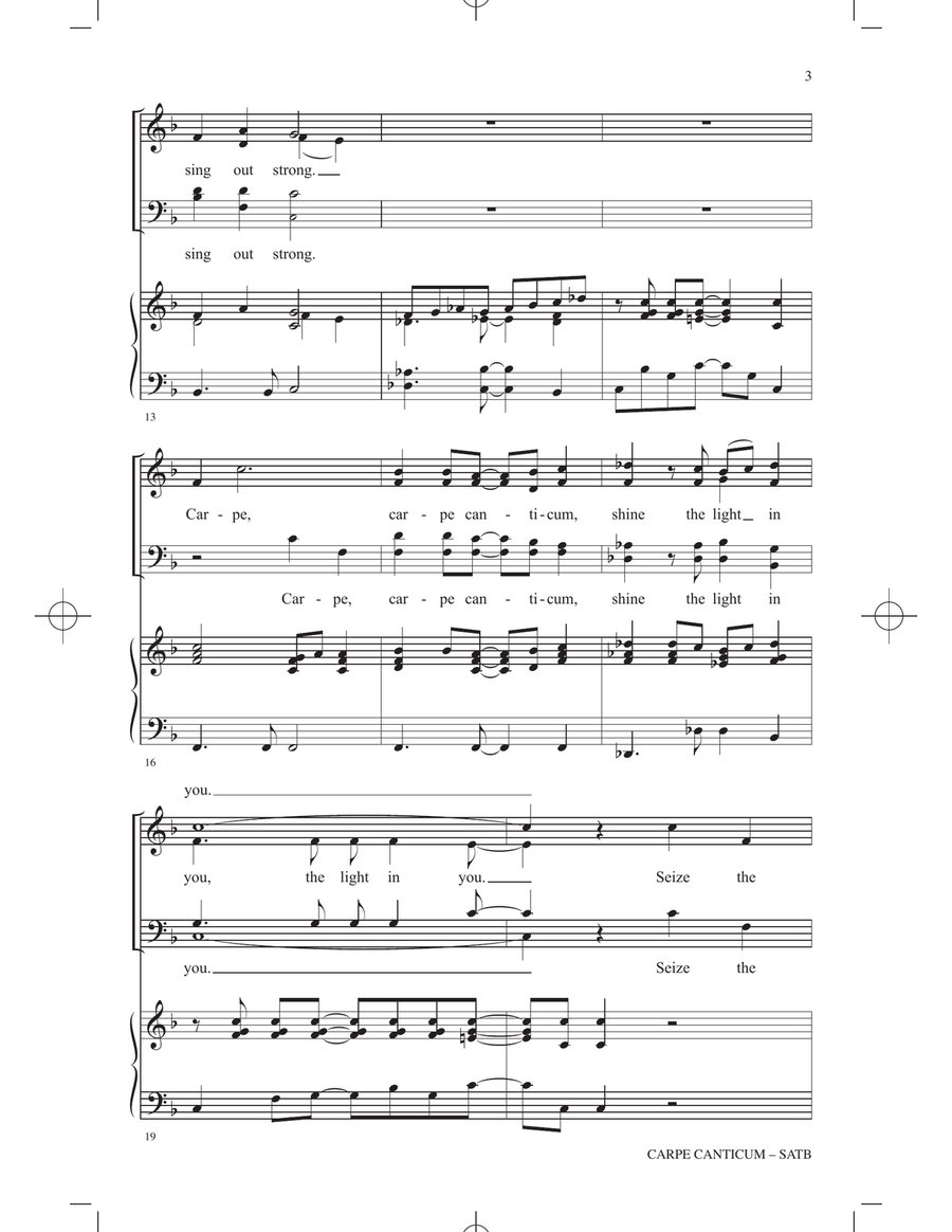 Carpe Canticum (Seize The Song) 4-Part scores gallery preview page 2