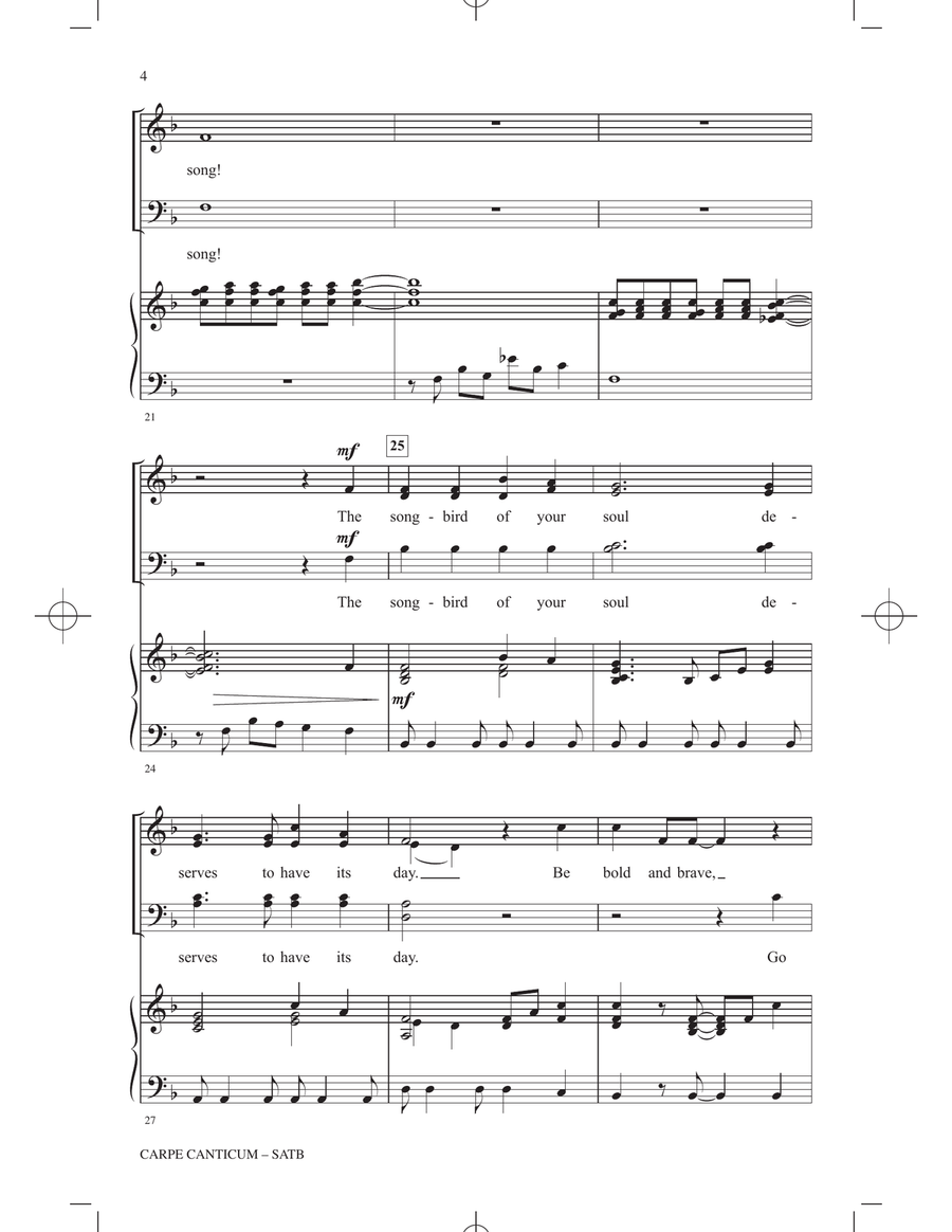 Carpe Canticum (Seize The Song) 4-Part scores gallery preview page 3