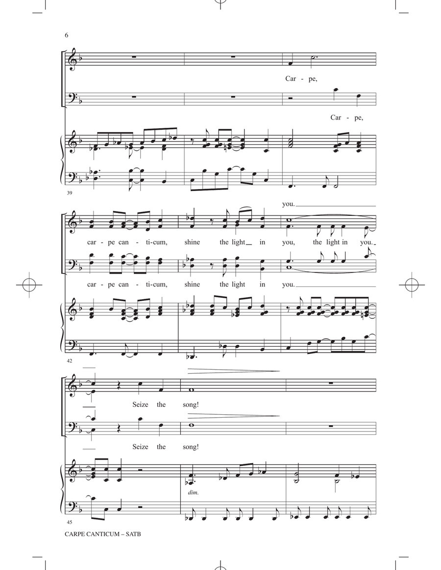 Carpe Canticum (Seize The Song) 4-Part scores gallery preview page 5