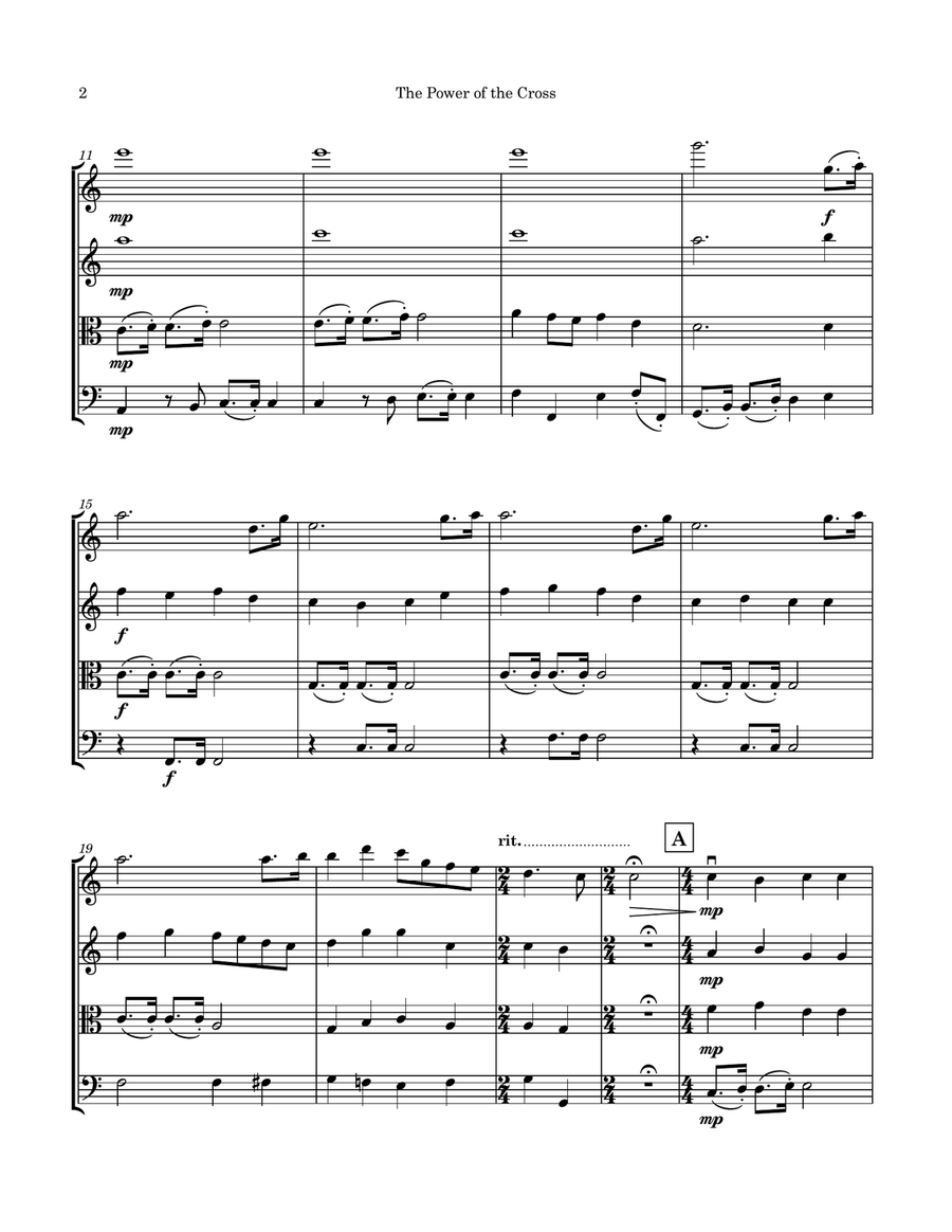 The Power Of The Cross (Oh To See The Dawn) String Quartet scores gallery preview page 2