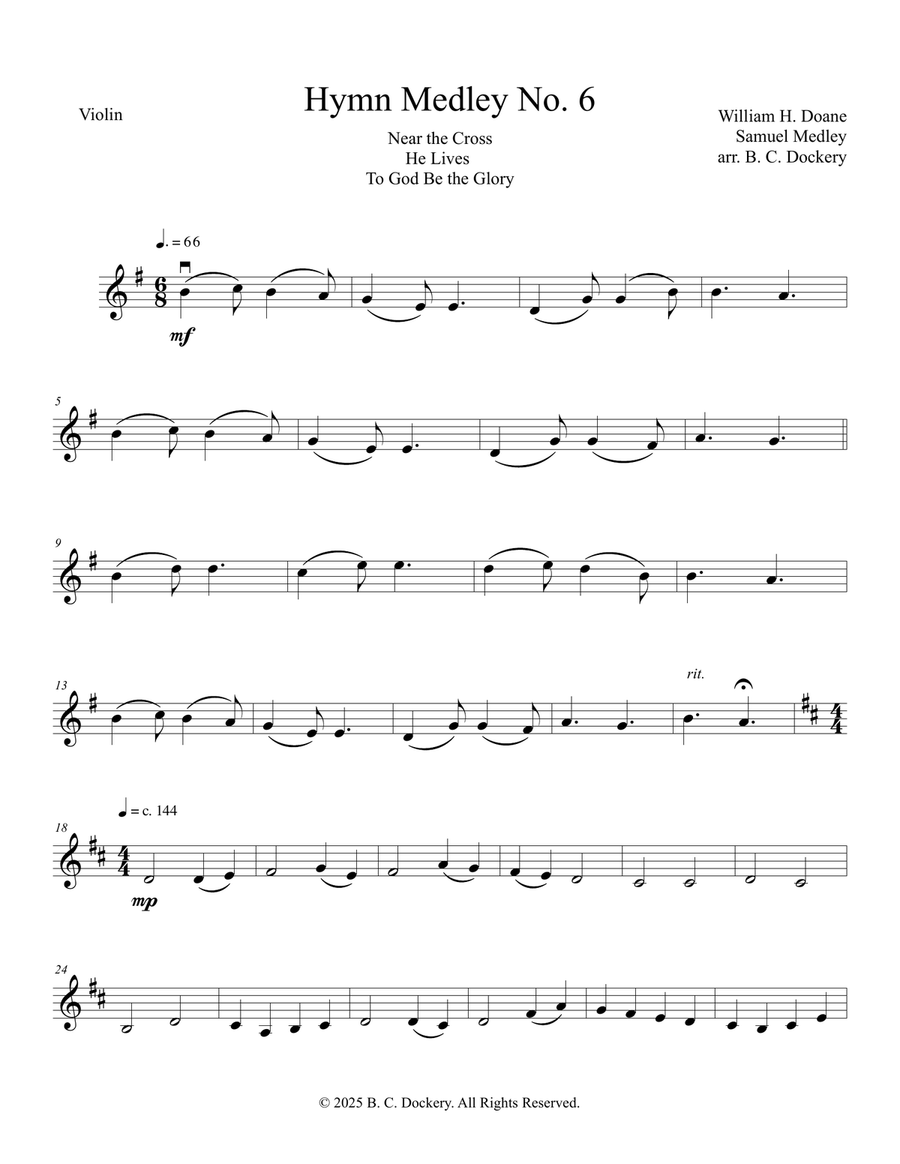 Hymn Medley No. 6 (Violin and Viola Duet) String Duet scores gallery preview page 4