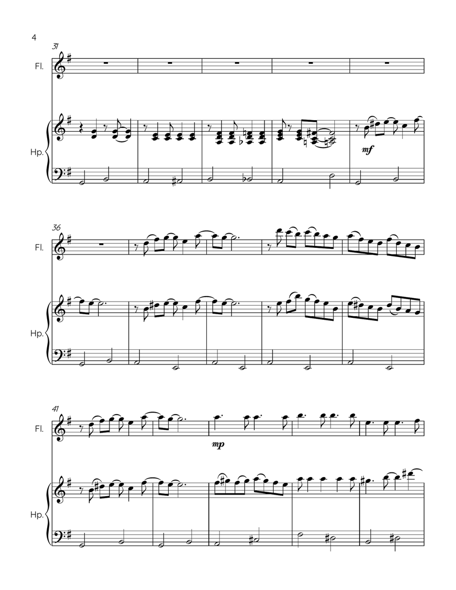 Lucia for Flute and Harp Lucia for Flute and Harp Flute Solo scores gallery preview page 4