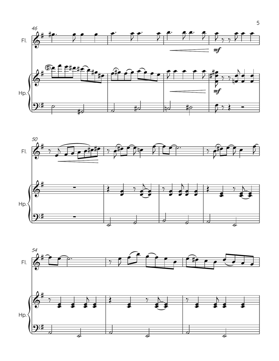 Lucia for Flute and Harp Lucia for Flute and Harp Flute Solo scores gallery preview page 5