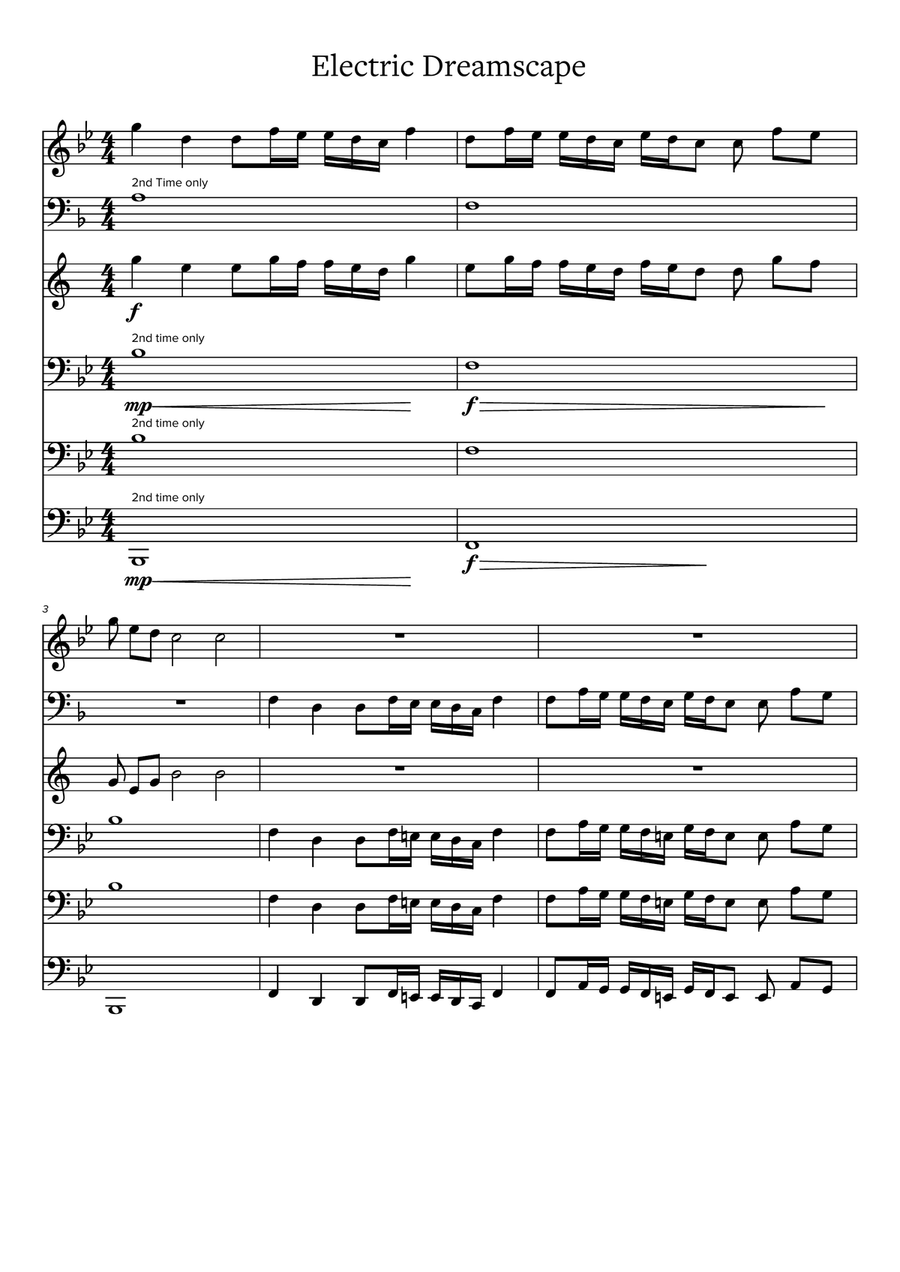 Electric-Dreamscape - Score Only Brass Ensemble scores gallery preview page 1