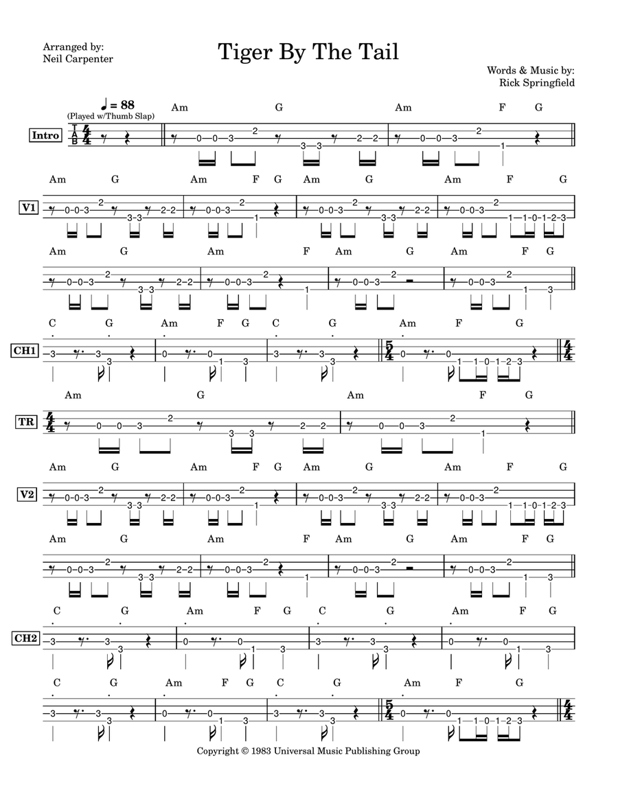 Tiger By The Tail Tiger By The Tail Acoustic Guitar scores gallery preview page 2