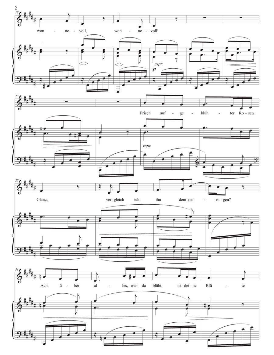 BRAHMS: Wie bist du, meine Königin, Op. 32 no. 9 (transposed to B major) by Johannes Brahms Piano, Vocal - Digital Sheet Music page 3