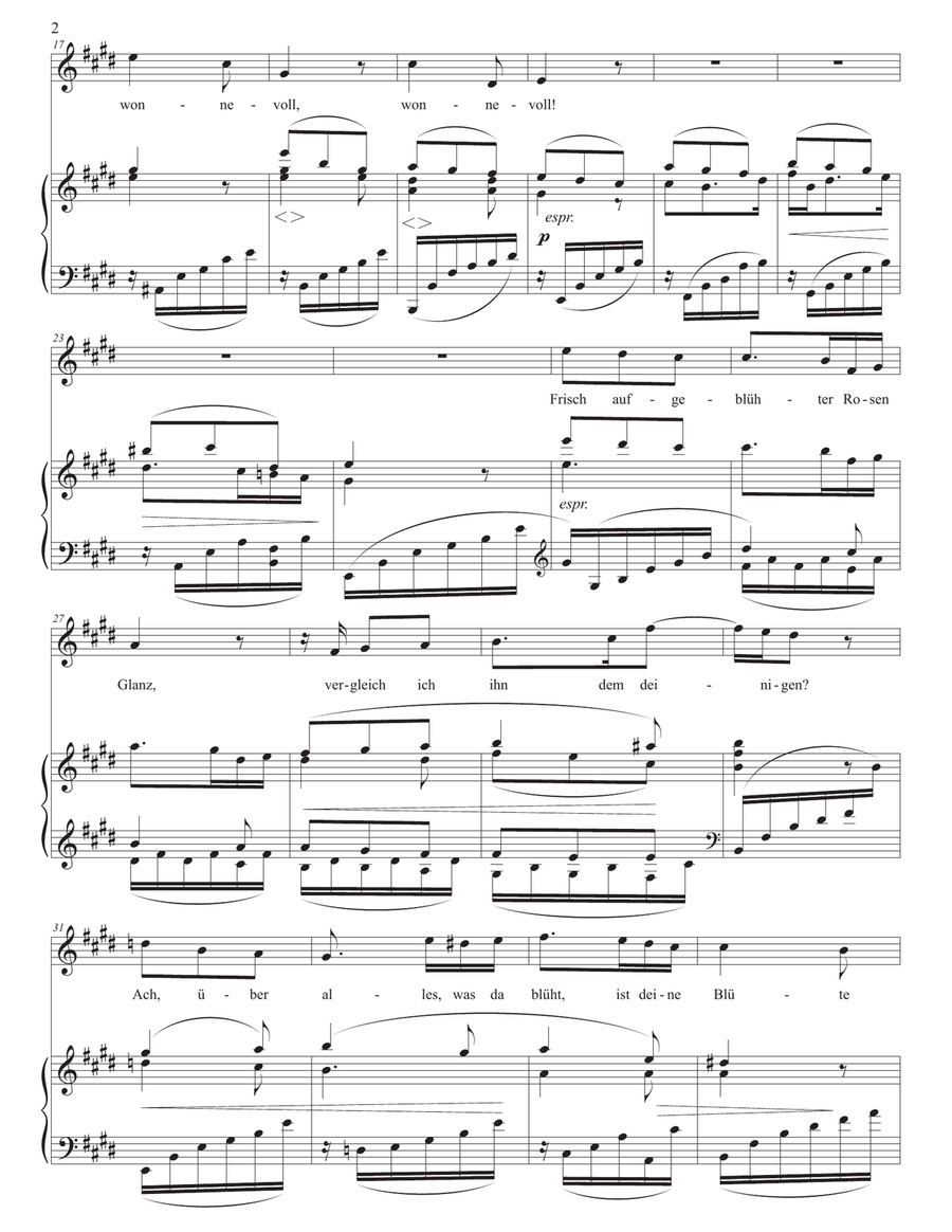 BRAHMS: Wie bist du, meine Königin, Op. 32 no. 9 (transposed to E major) by Johannes Brahms Piano, Vocal - Digital Sheet Music page 3