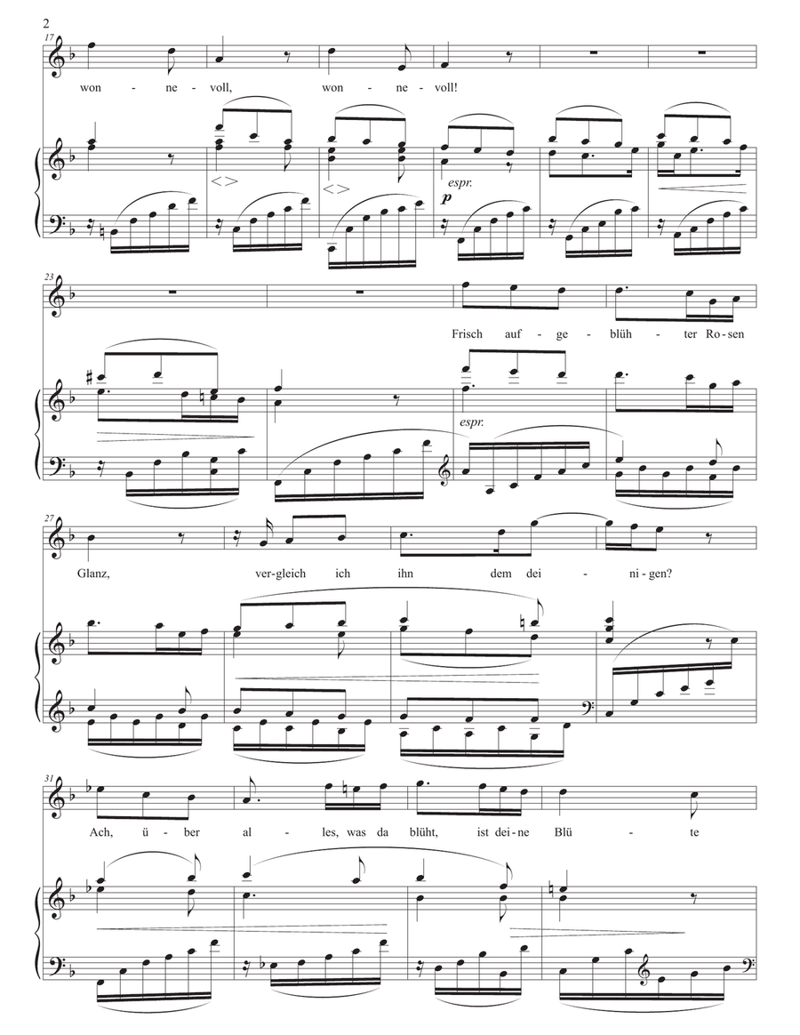 BRAHMS: Wie bist du, meine Königin, Op. 32 no. 9 (transposed to F major) by Johannes Brahms Piano, Vocal - Digital Sheet Music page 3
