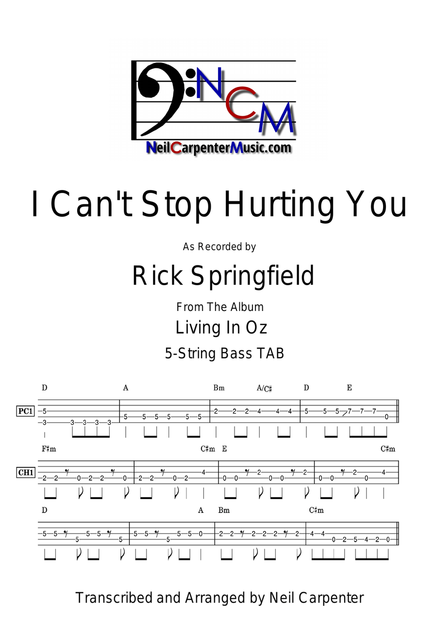 I Can't Stop Hurting You I Can't Stop Hurting You Acoustic Guitar scores gallery preview page 1