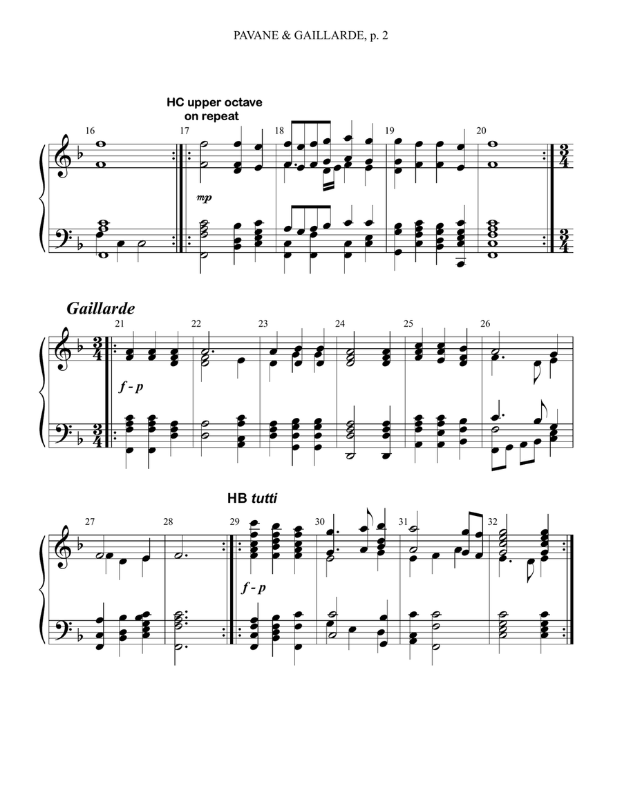 PANANE & GAILLARDE for Handbells (and optional Percussion) Handbell Choir scores gallery preview page 2