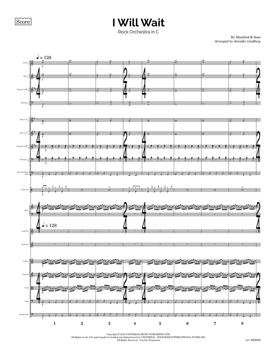 I Will Wait I Will Wait Full Orchestra scores gallery preview page 1