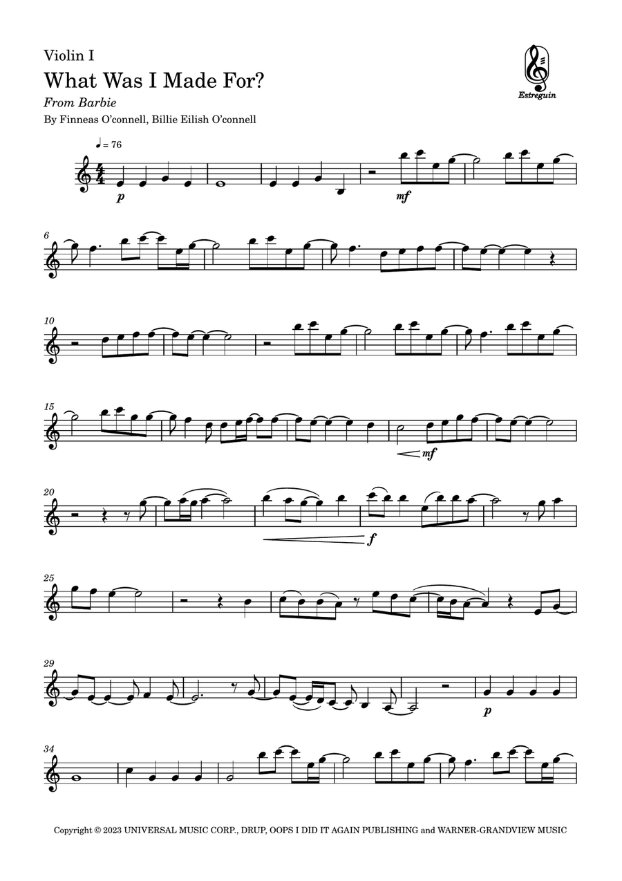 What Was I Made For? What Was I Made For? String Orchestra scores gallery preview page 5
