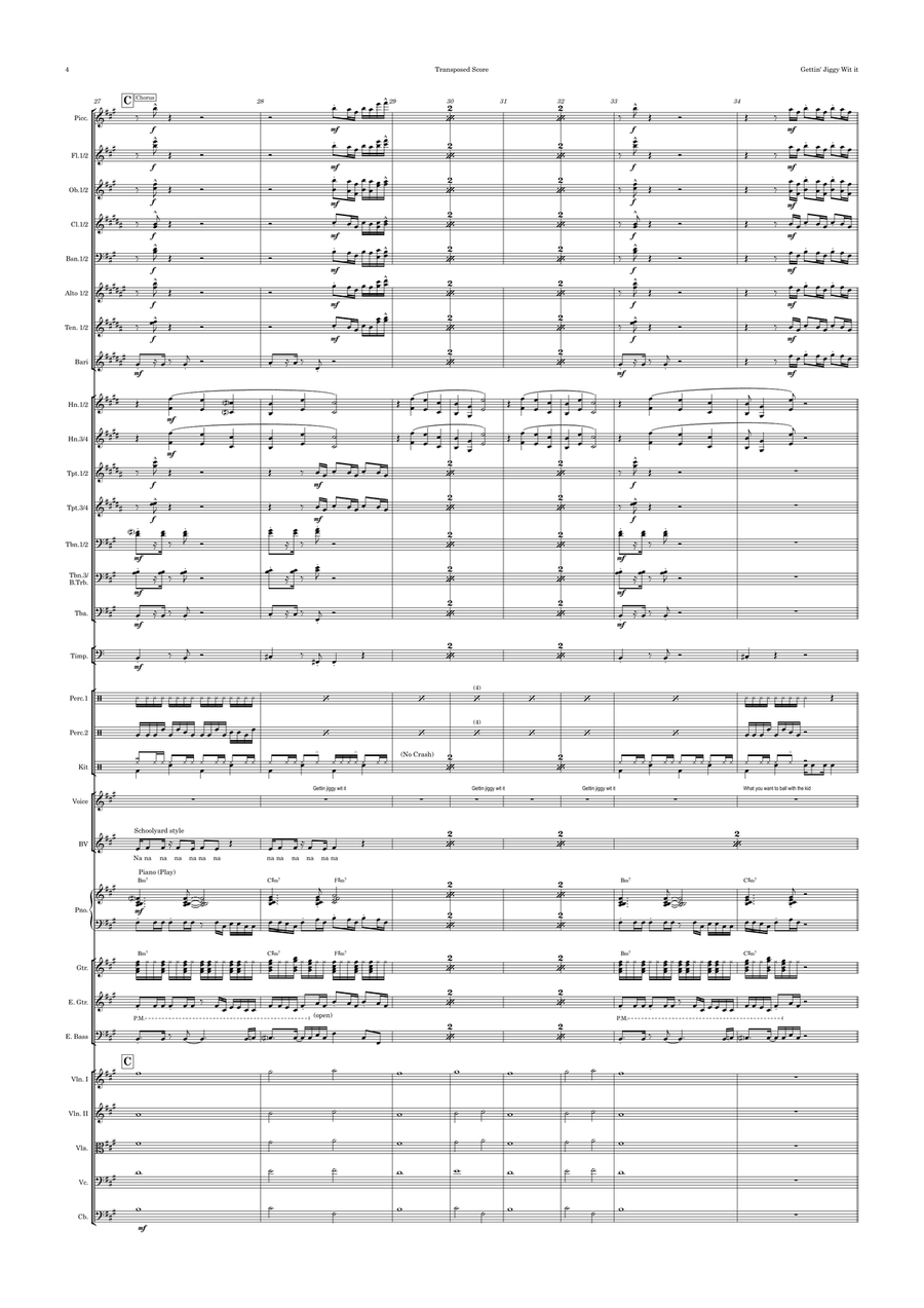 Gettin' Jiggy Wit It Full Orchestra scores gallery preview page 4