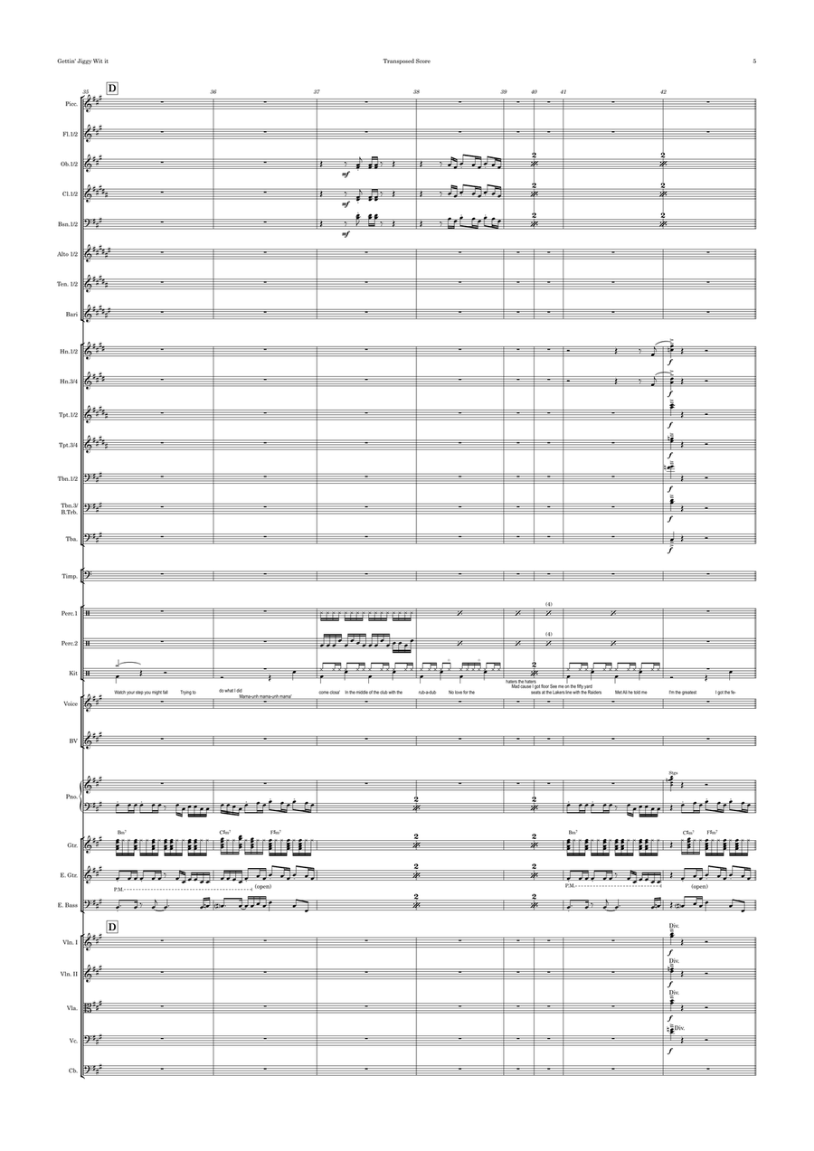 Gettin' Jiggy Wit It Full Orchestra scores gallery preview page 5