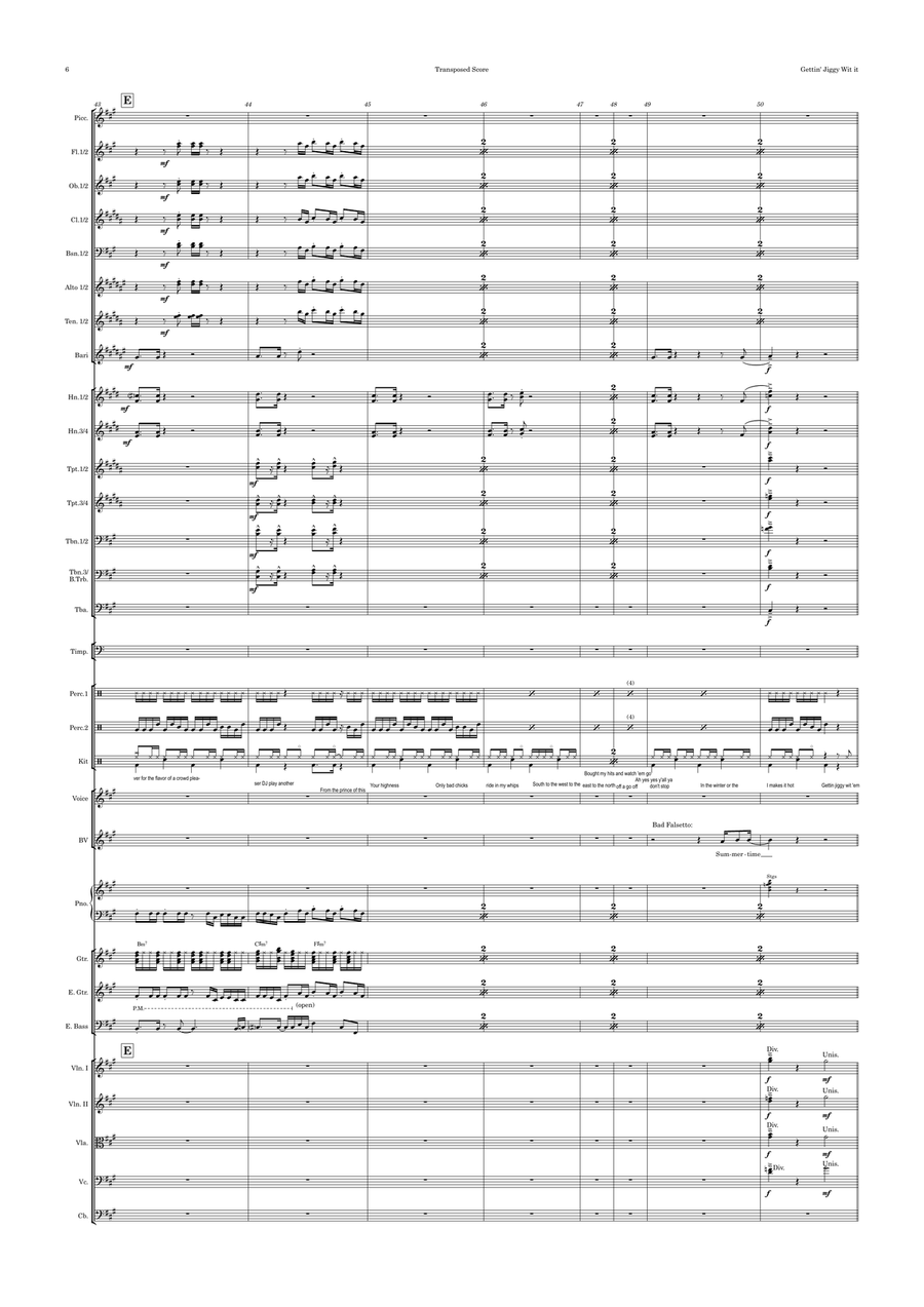 Gettin' Jiggy Wit It Full Orchestra scores gallery preview page 6
