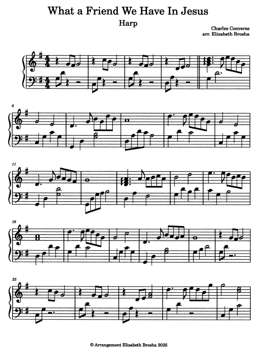 What a Friend We Have In Jesus Celtic Harp scores gallery preview page 2