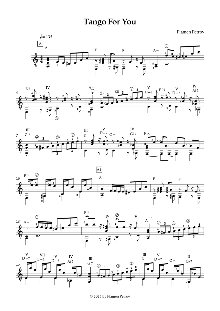 Tango For You Tango For You Acoustic Guitar scores gallery preview page 1