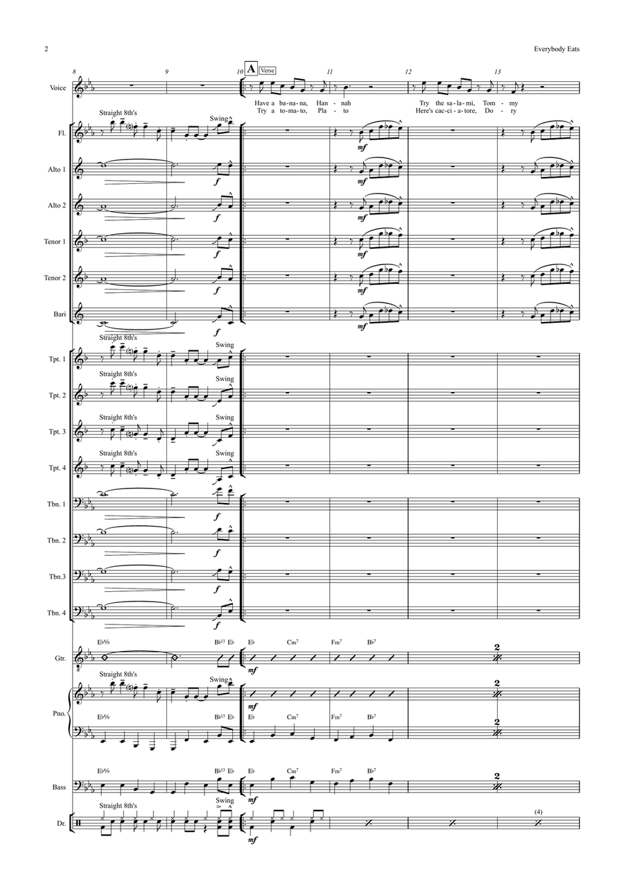 Everybody Eats When They Come To My House Jazz Ensemble scores gallery preview page 2