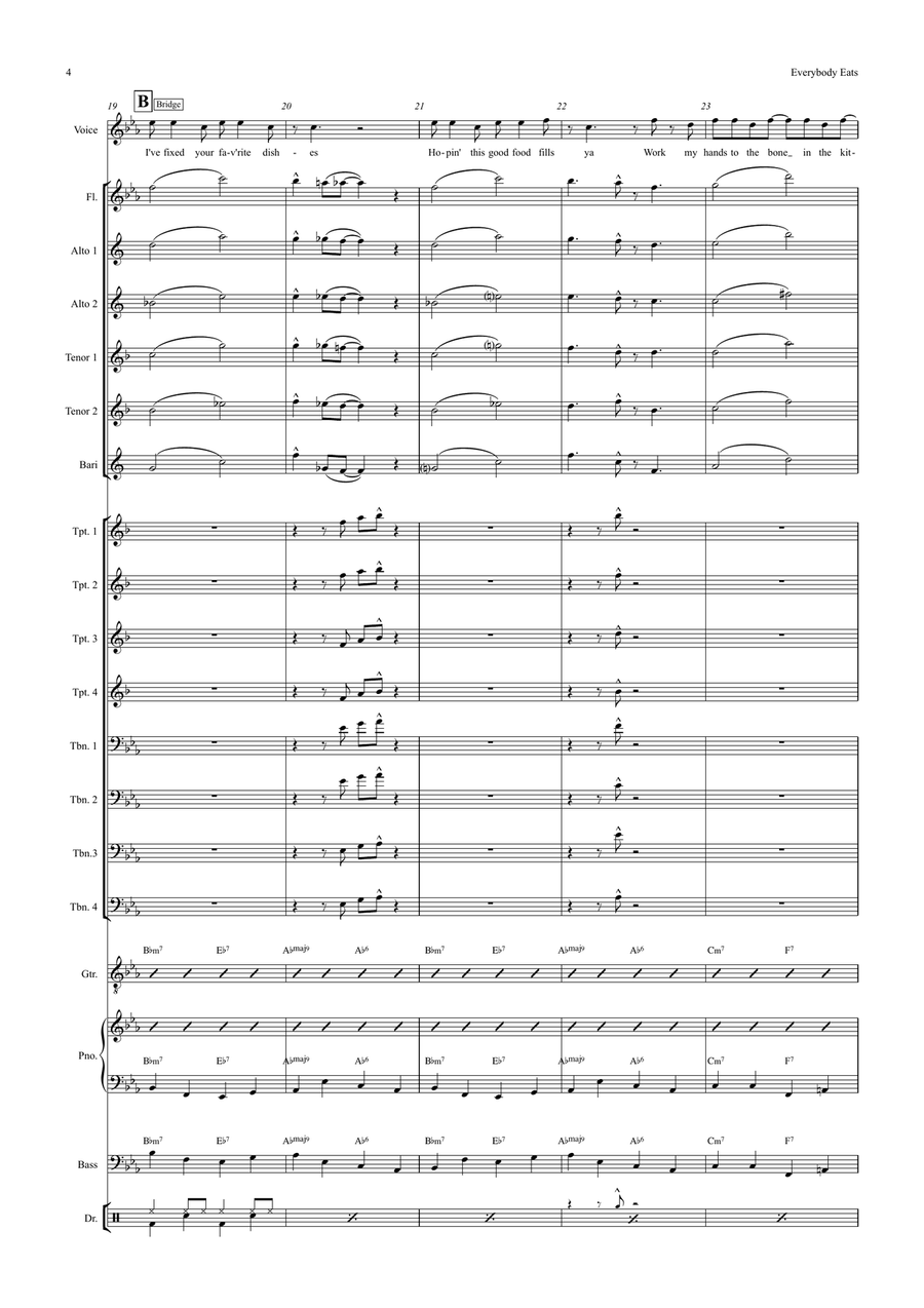 Everybody Eats When They Come To My House Jazz Ensemble scores gallery preview page 4
