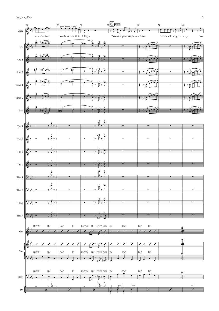 Everybody Eats When They Come To My House Jazz Ensemble scores gallery preview page 5