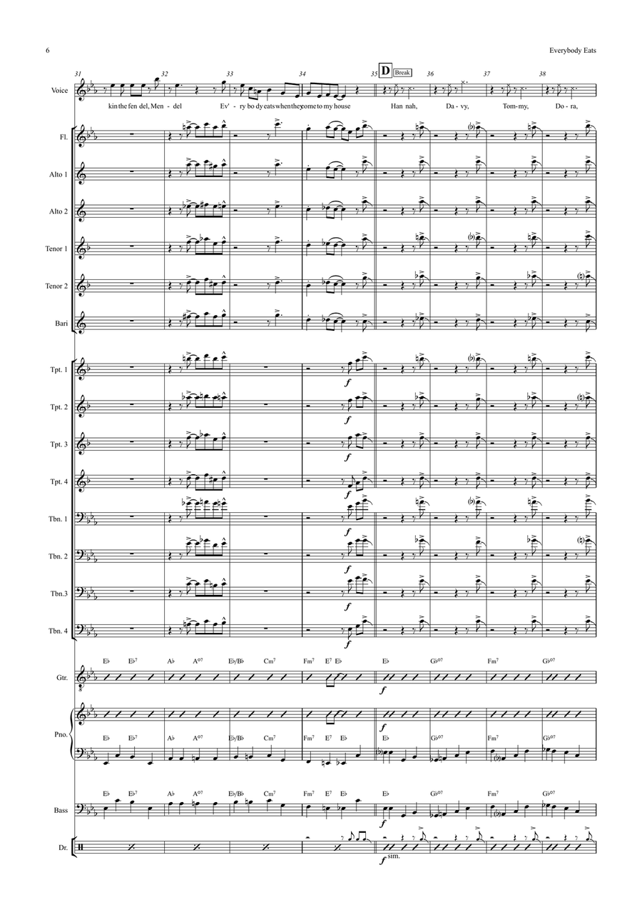 Everybody Eats When They Come To My House Jazz Ensemble scores gallery preview page 6