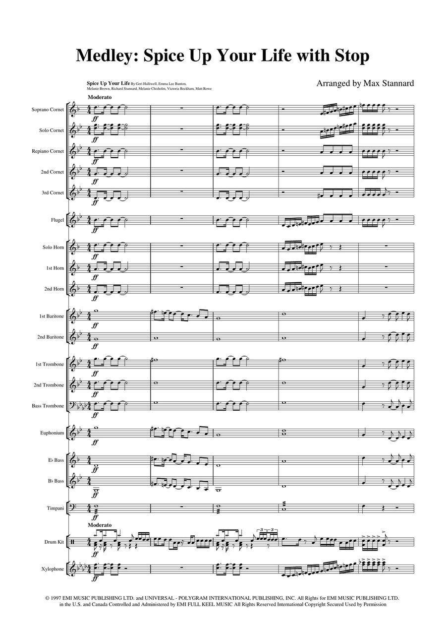 Medley: Spice Up Your Life with Stop Brass Band scores gallery preview page 3