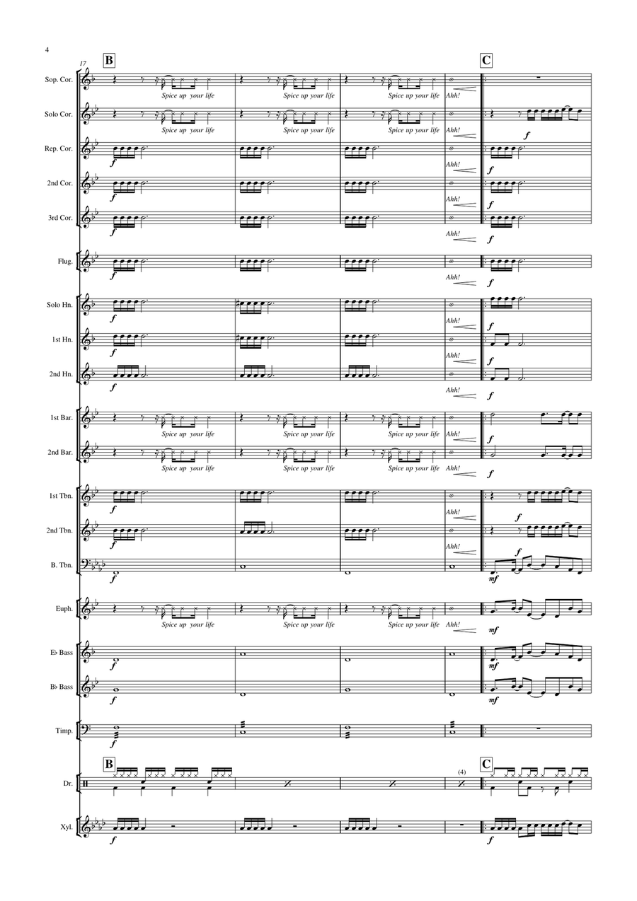 Medley: Spice Up Your Life with Stop Brass Band scores gallery preview page 6