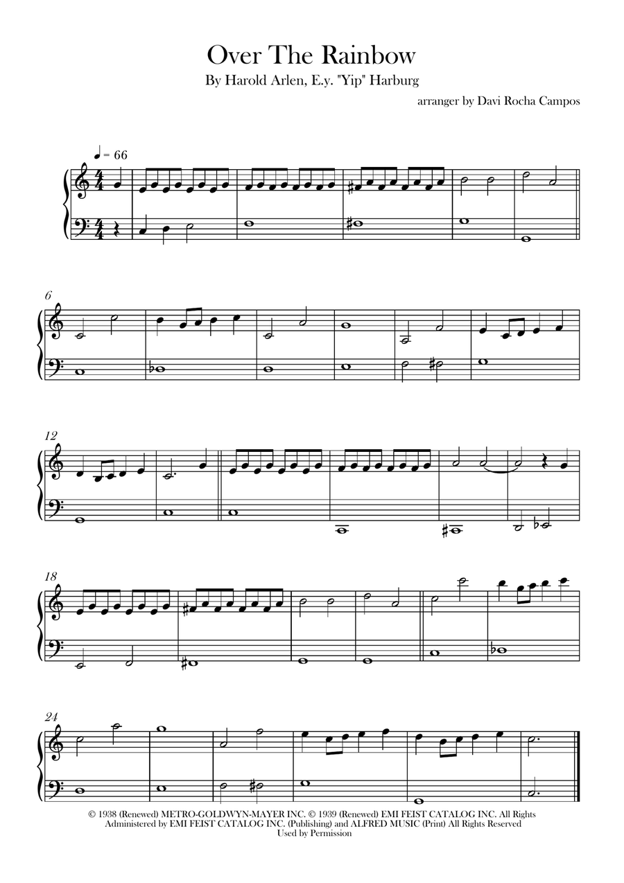Over The Rainbow Over The Rainbow A Cappella scores gallery preview page 1