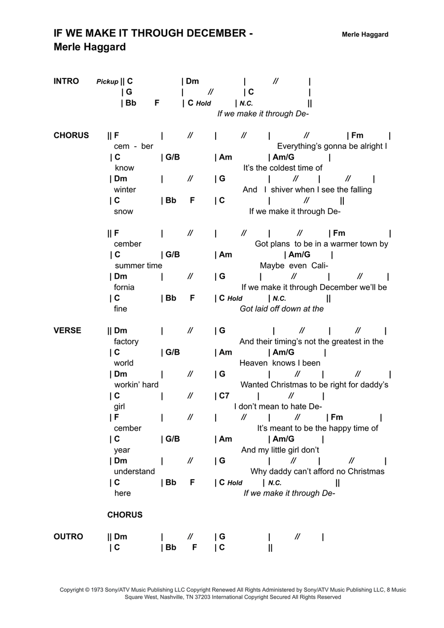 If We Make It Through December Acoustic Guitar scores gallery preview page 1